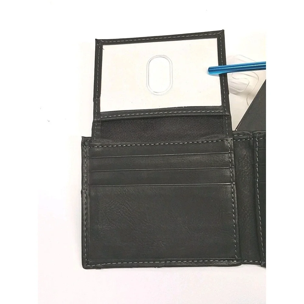 Dickies Black w/ Gray Stitching Bifold Men's Wallet NIB - Soft, Sleek Look